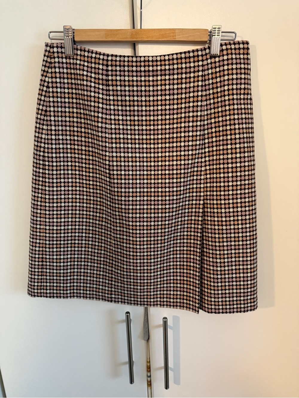 Ralph Lauren Pink and Black Checked A-Line Mini Skirt late 90s / Early Y2K